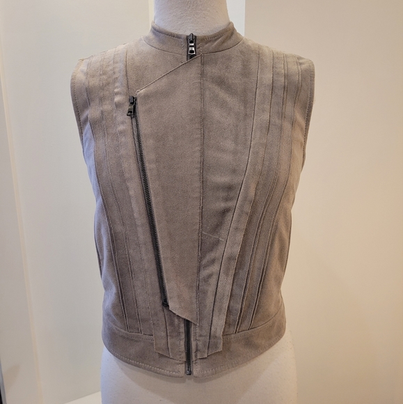 BCBG Faux Suede Moto Vest - Picture 2 of 8